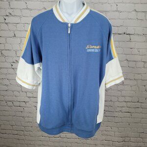 P. Miller Denim Collection Blue Full Zip Short Sleeve Heavy Sweatshirt Shirt XL